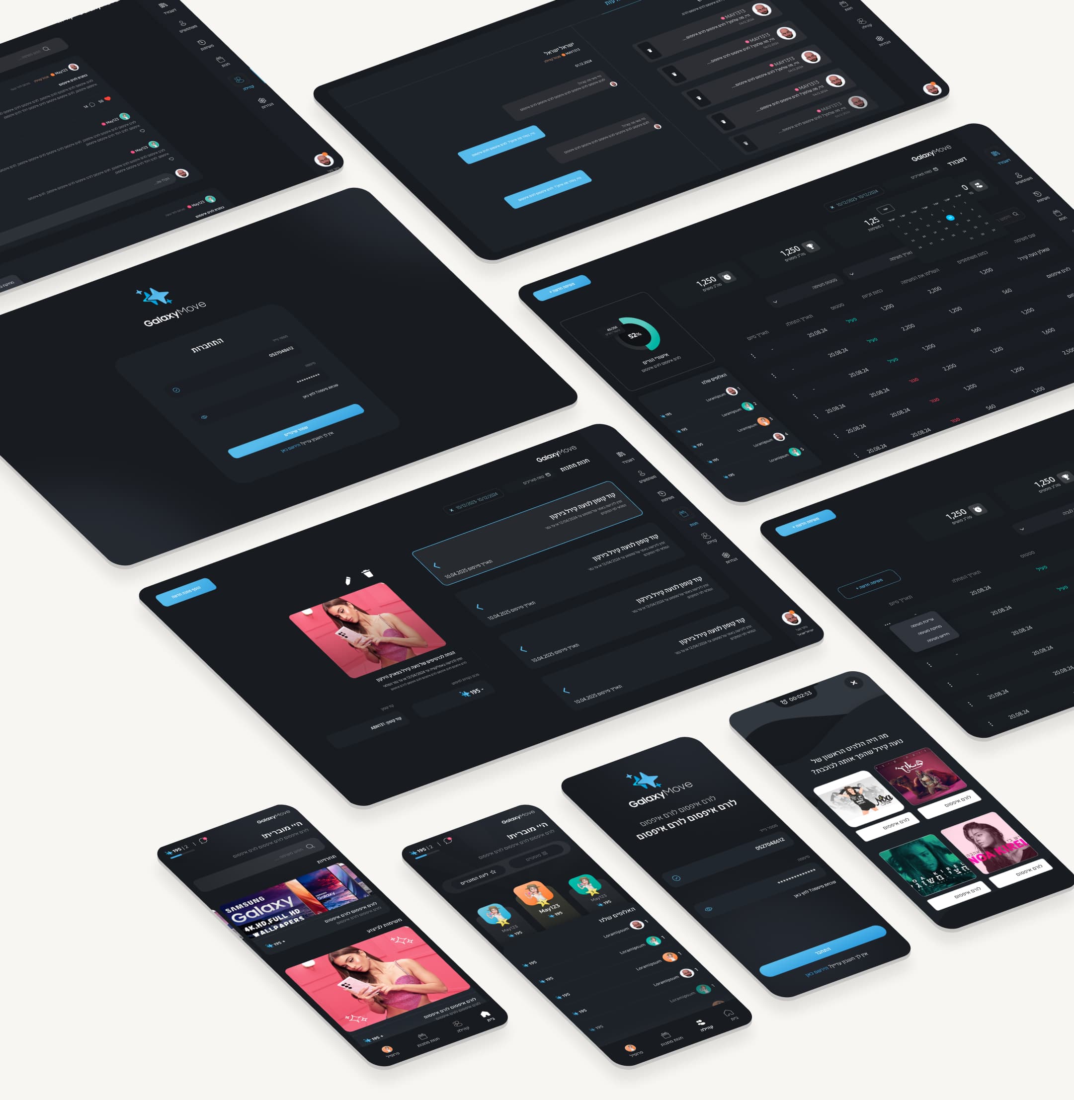 Galaxy Move mobile screens